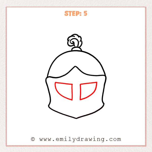 how to draw a knights helmet - Step 5
